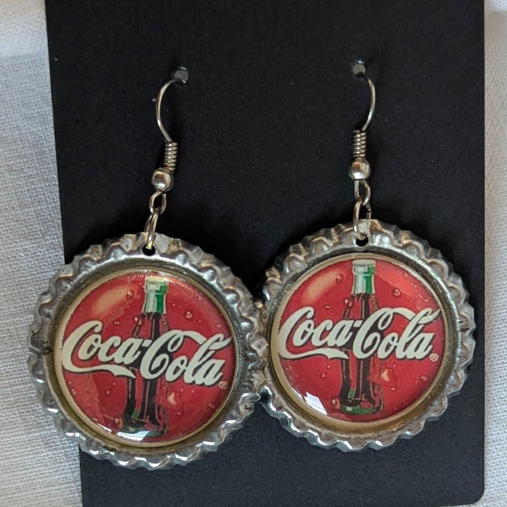 Coca-Cola Bottle Cap Earrings